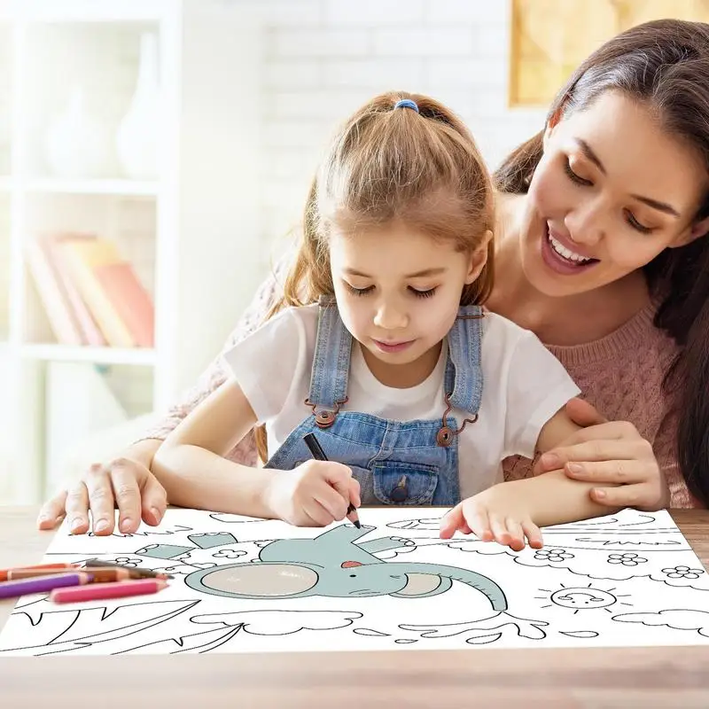 Children Coloring Paper Sticky Color Filling Paper Graffiti Scroll Coloring Paper Roll 200cm by 30cm - Image 3