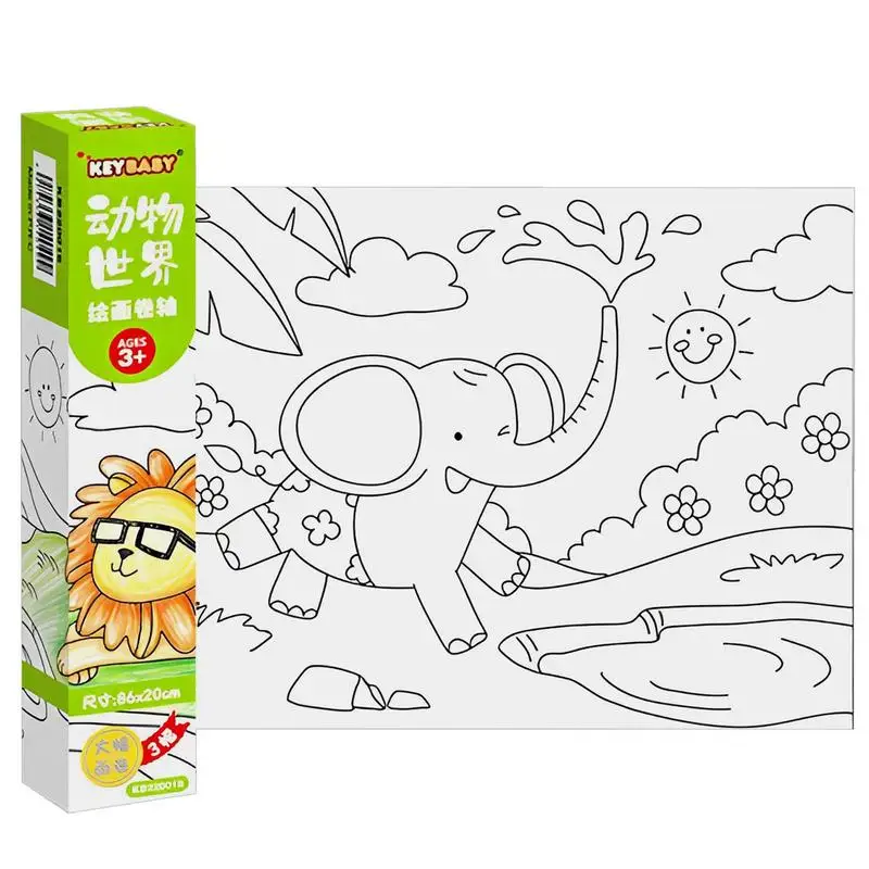Children Coloring Paper Sticky Color Filling Paper Graffiti Scroll Coloring Paper Roll 200cm by 30cm - Image 5