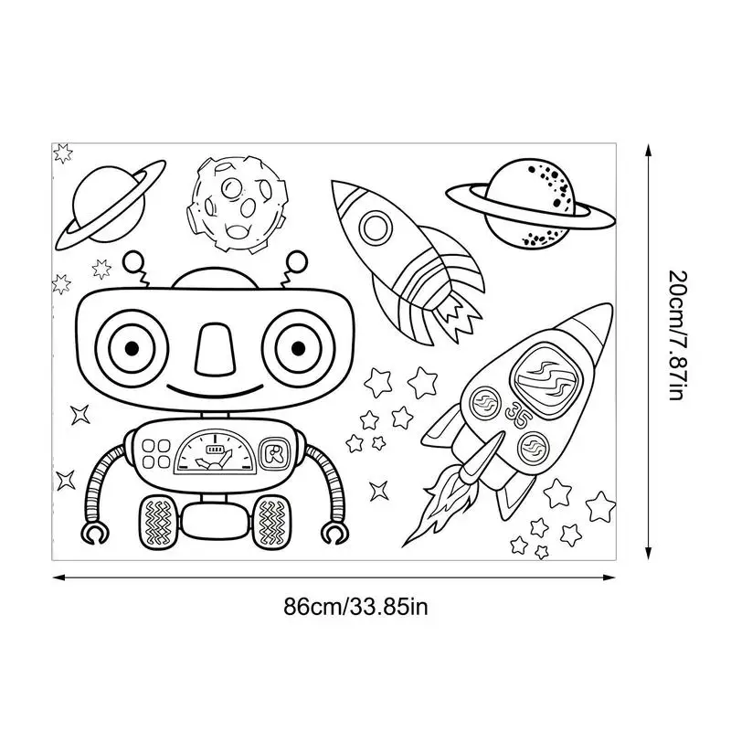 Children Coloring Paper Sticky Color Filling Paper Graffiti Scroll Coloring Paper Roll 200cm by 30cm - Image 6