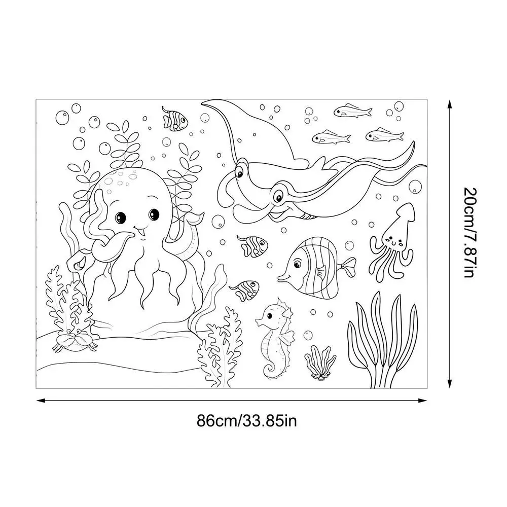 Children Coloring Paper Sticky Color Filling Paper Graffiti Scroll Coloring Paper Roll 200cm by 30cm - Image 7