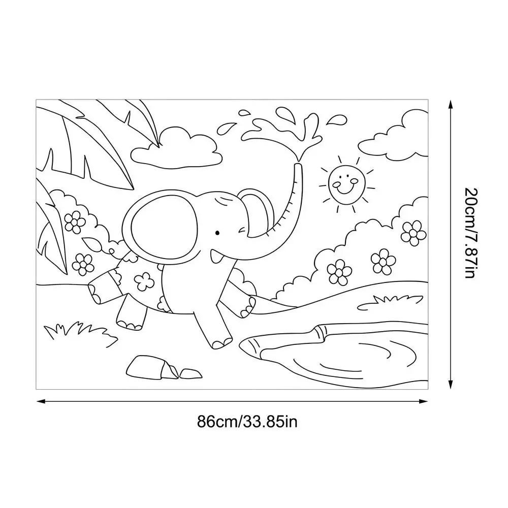 Children Coloring Paper Sticky Color Filling Paper Graffiti Scroll Coloring Paper Roll 200cm by 30cm - Image 9