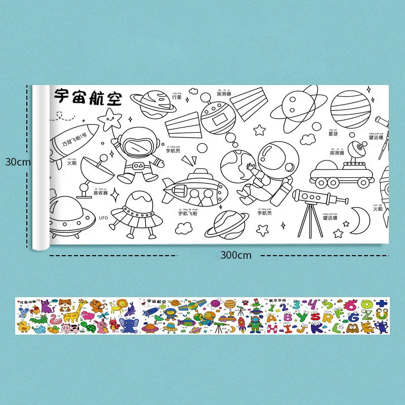 2pcs Children Drawing Roll Sticky Color Filling Paper - Image 26