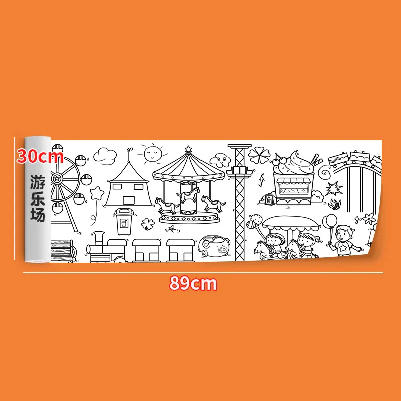 2pcs Children Drawing Roll Sticky Color Filling Paper - Image 27
