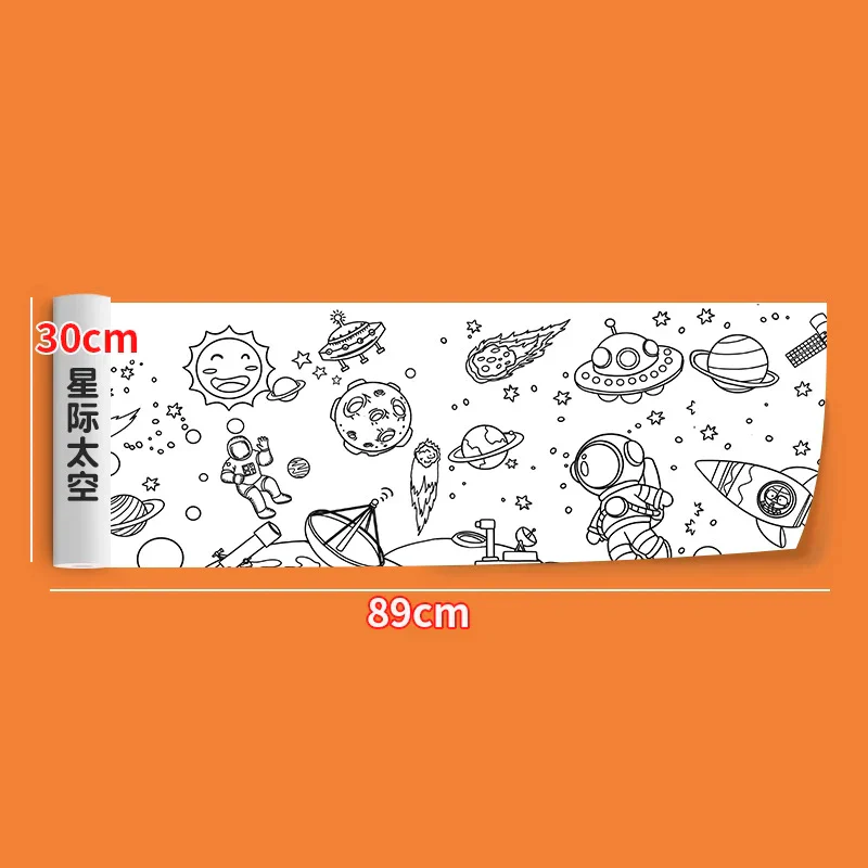 2pcs Children Drawing Roll Sticky Color Filling Paper - Image 34