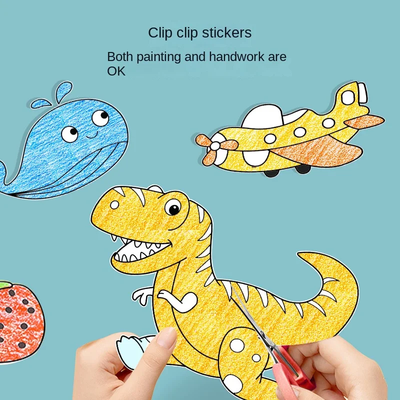 2pcs Children Drawing Roll Sticky Color Filling Paper - Image 6