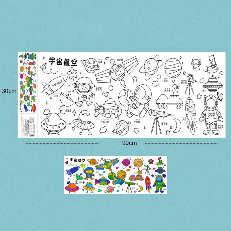 2pcs Children Drawing Roll Sticky Color Filling Paper - Image 7
