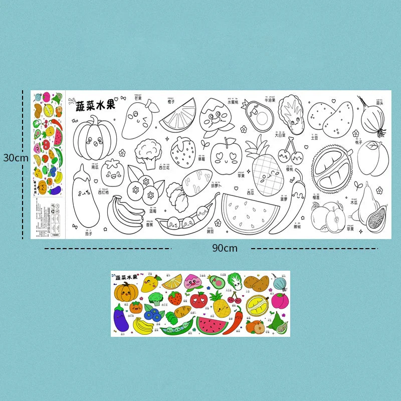 2pcs Children Drawing Roll Sticky Color Filling Paper - Image 8