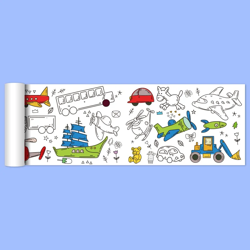Children Coloring Roll Graffiti Drawing  Paper Chart 2pcs - Image 10