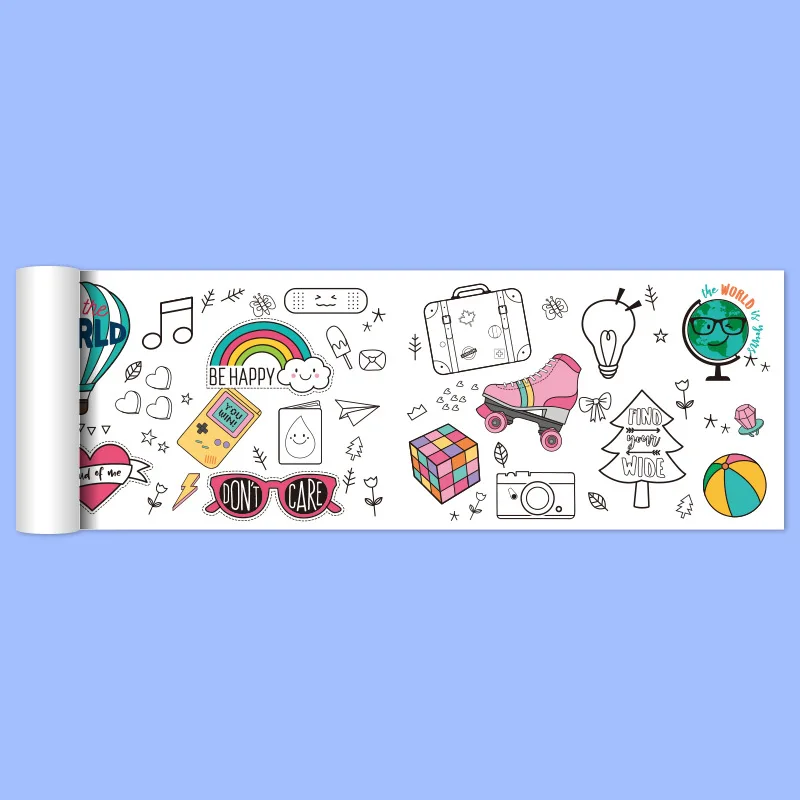 Children Coloring Roll Graffiti Drawing  Paper Chart 2pcs - Image 12