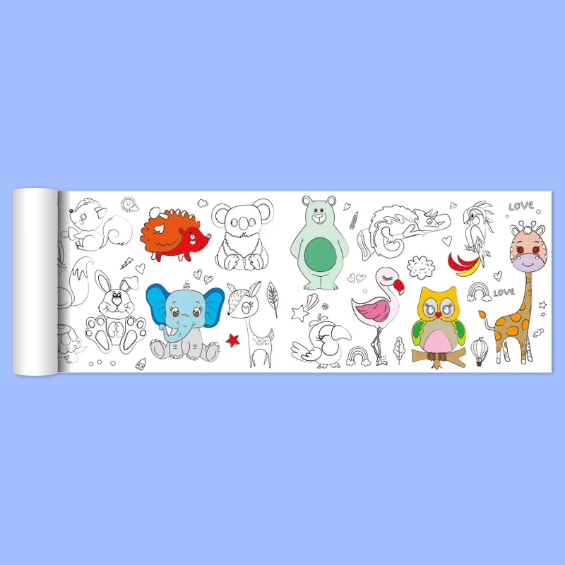 Children Coloring Roll Graffiti Drawing  Paper Chart 2pcs - Image 13