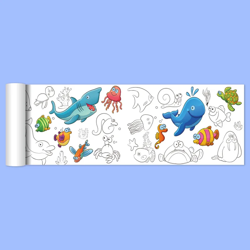 Children Coloring Roll Graffiti Drawing  Paper Chart 2pcs - Image 14