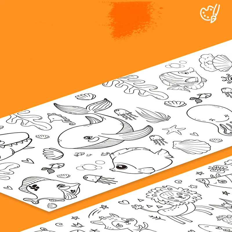 Children Coloring Roll Graffiti Drawing  Paper Chart 2pcs - Image 3