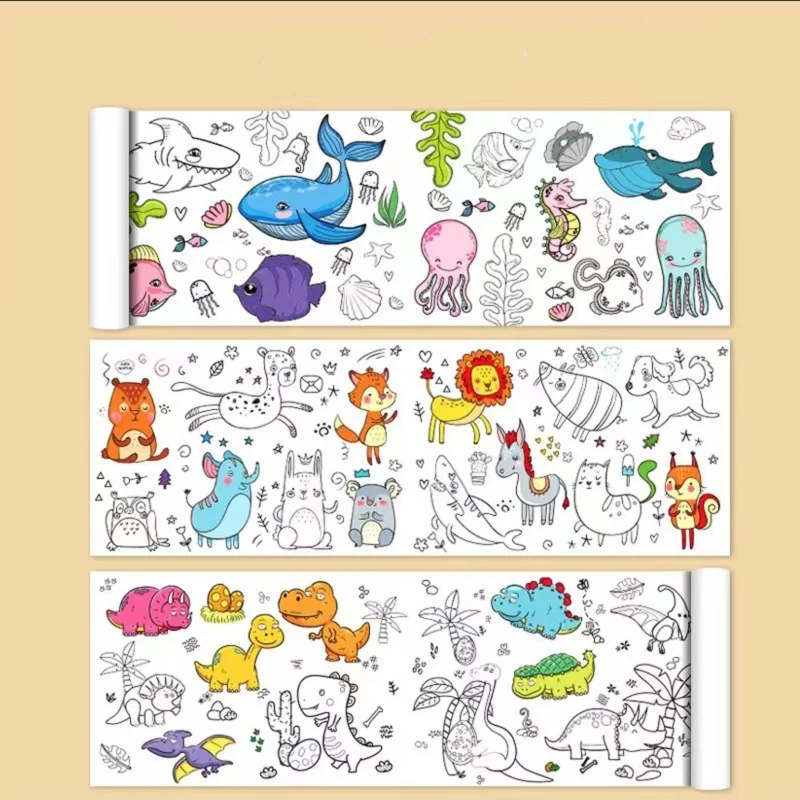 Children Coloring Roll Graffiti Drawing  Paper Chart 2pcs - Image 6