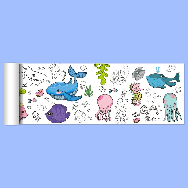 Children Coloring Roll Graffiti Drawing  Paper Chart 2pcs - Image 7
