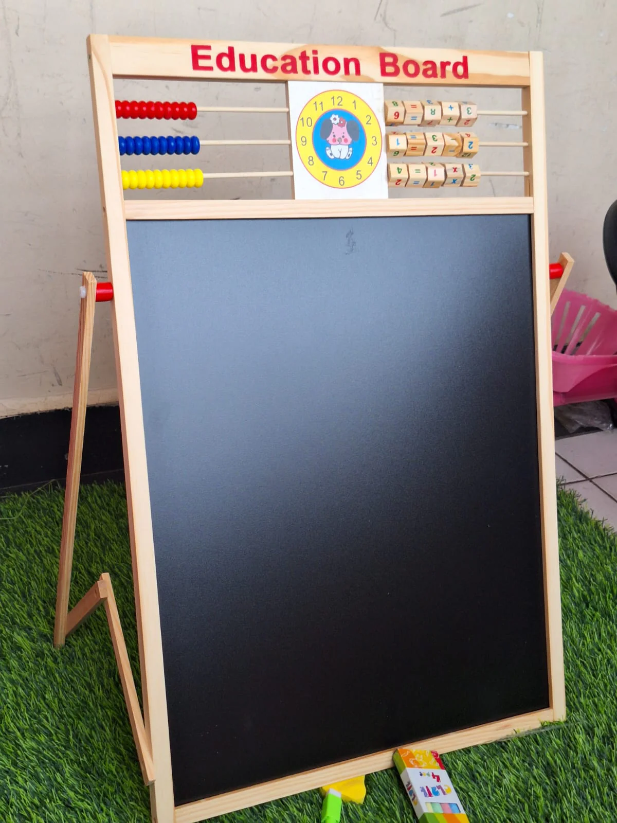Children Wooden 2 In 1 Blackboard Magnetic Whiteboard Double Sided Drawing Writing Education Board Easel Marker Pen Chalk Toys - Image 2