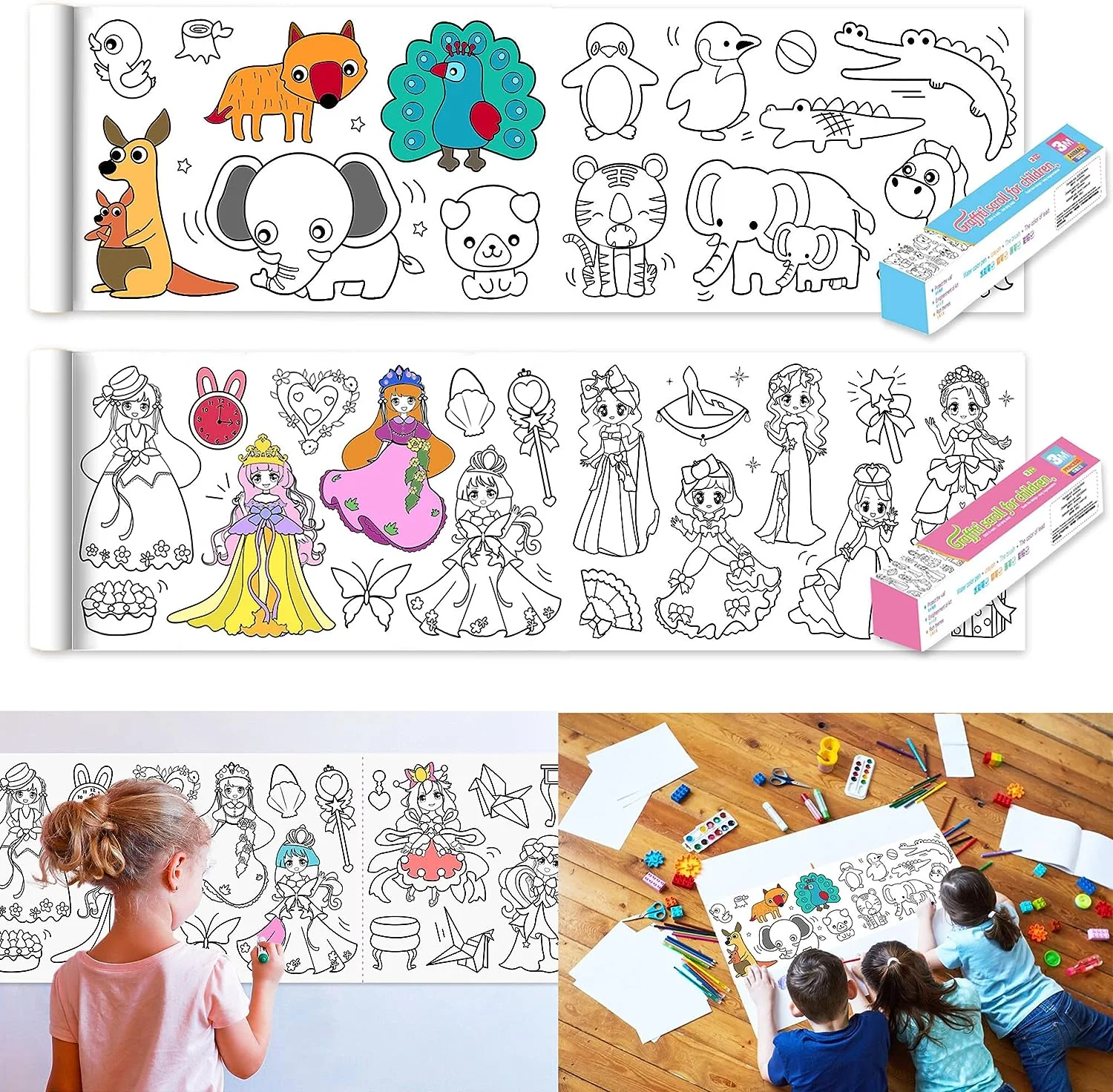 Children's Drawing Roll Coloring Paper 10m long for Kid Early Educational Birthday Party Gift - Image 2