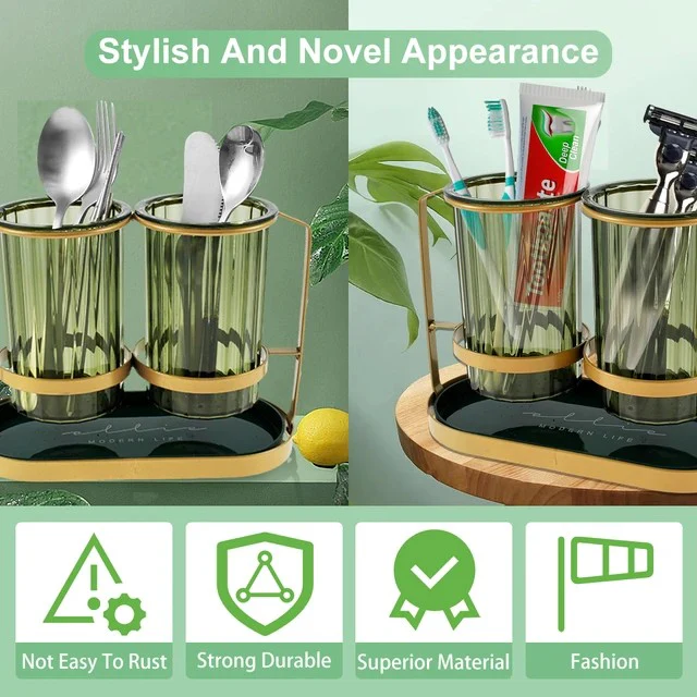 Chopstick Storage Holder Multifunctional Cutlery Drain Rack Luxury, makeup brush storage holder, toothbrush holder, Toothpaste holder, Dinnerware Rack Kitchen Tableware Spoon Forks Organizer Box - Image 3