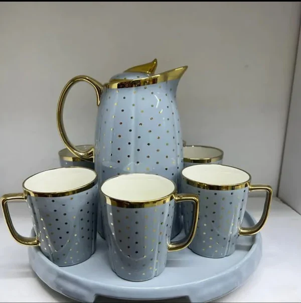 Classy tea sets with glass decor tray - Image 2