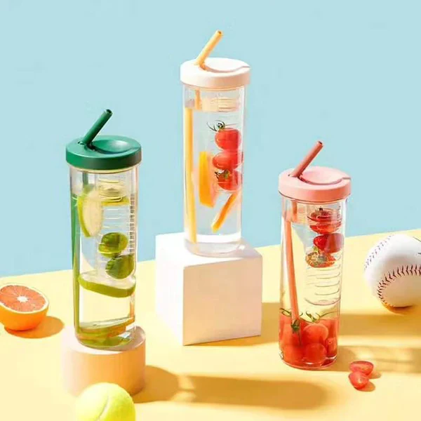 Clear Acrylic 800ml Smoothie Tumbler With Foldable Straw - Image 3