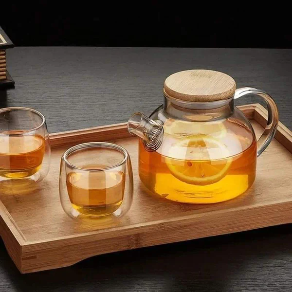 Clear Borosilicate Glass teapot with Infuser - Image 2
