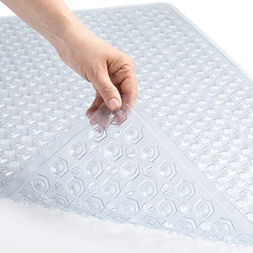 Clear Shower And Bathtub Mat 50x80cm Long Bath Tub Floor Mats With Suction Cups - Image 2