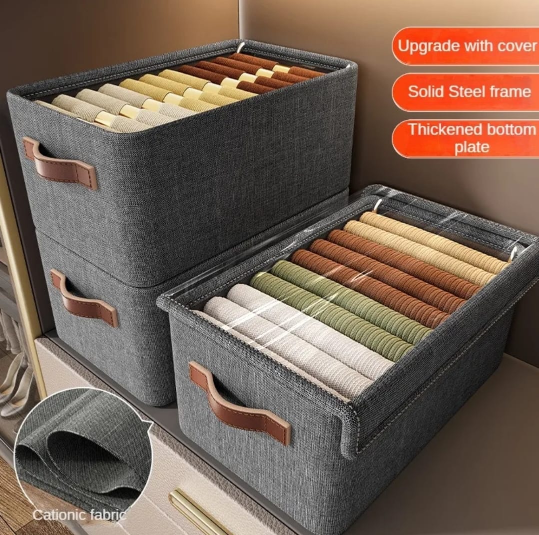 Collapsible Fabric Jeans Wardrobe Organizer with a Cover - Image 2