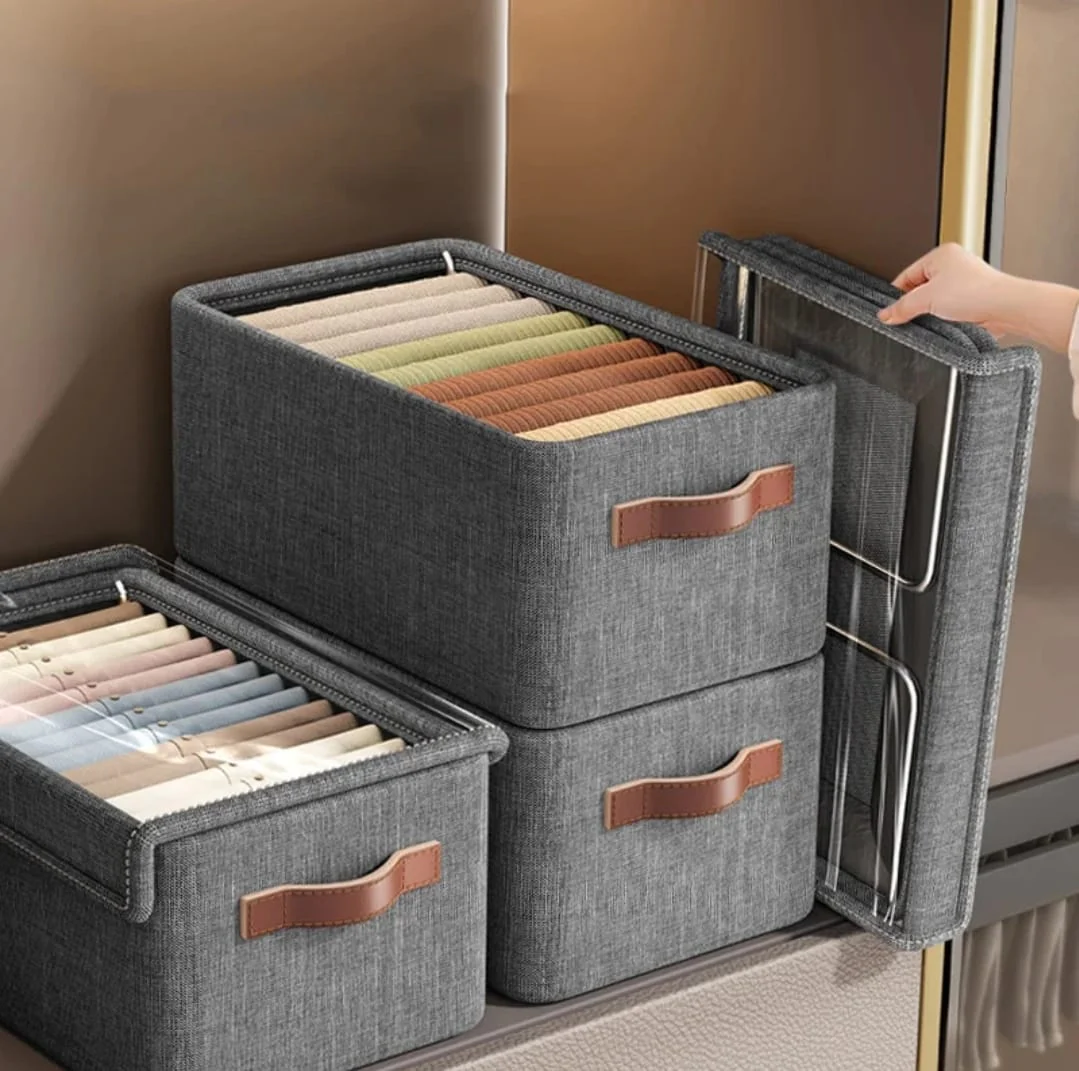 Collapsible Fabric Jeans Wardrobe Organizer with a Cover - Image 3
