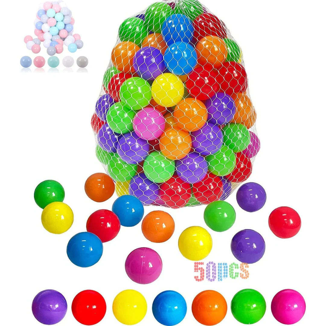 Colorful Non Toxic Soft Plastic Balls for Kids Tent, Play House, Pool, Pond Swim Tent Toys 100pcs - Image 3