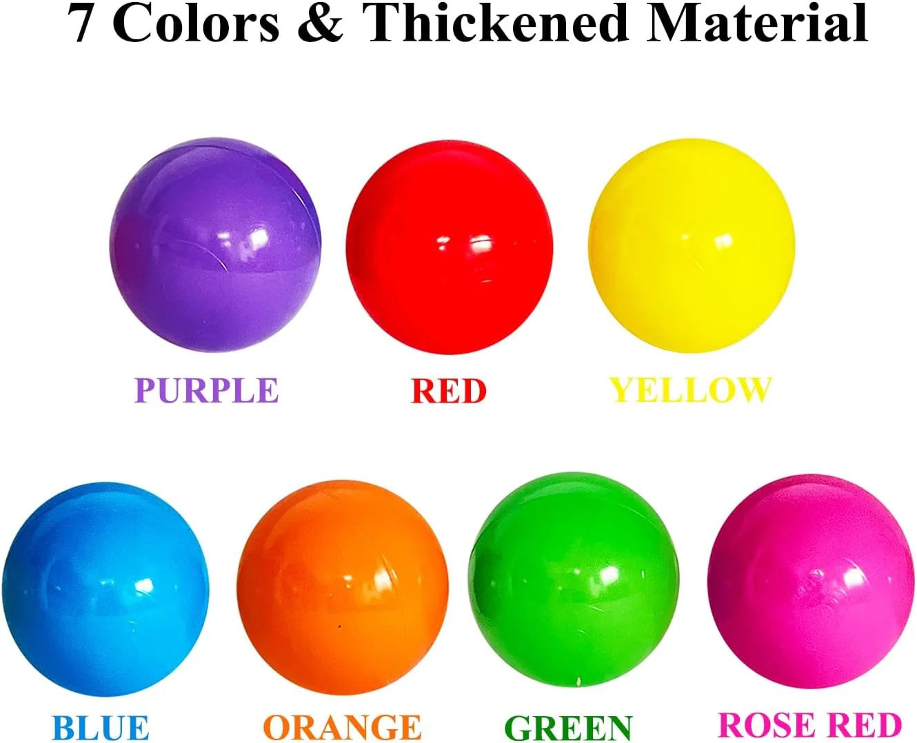 Colorful Non Toxic Soft Plastic Balls for Kids Tent, Play House, Pool, Pond Swim Tent Toys 100pcs - Image 4