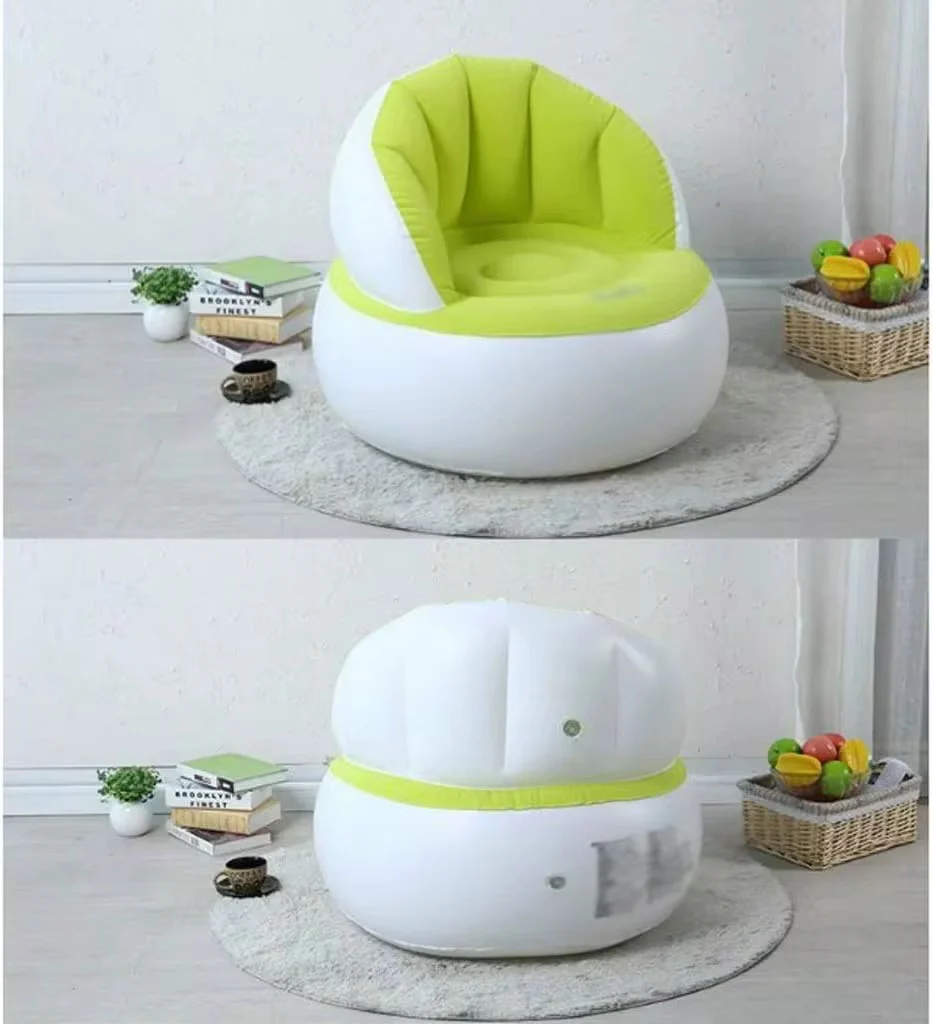 Comfortable Chair Pouf with Backrest,Inflatable Chair Sofa Cushion for Kids,Portable,Single Flocked Lightweight Camping Relaxing Seat - Image 5