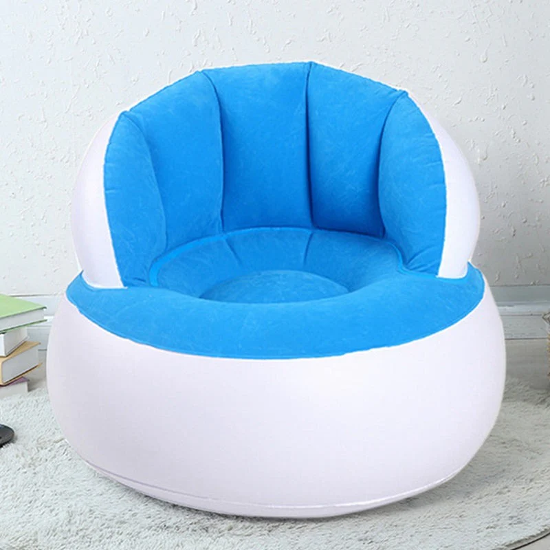 Comfortable Chair Pouf with Backrest,Inflatable Chair Sofa Cushion for Kids,Portable,Single Flocked Lightweight Camping Relaxing Seat - Image 6