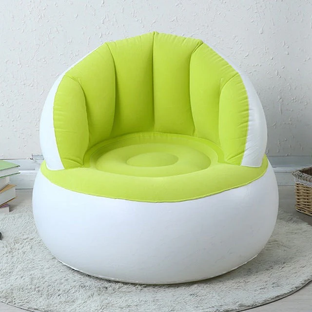 Comfortable Chair Pouf with Backrest,Inflatable Chair Sofa Cushion for Kids,Portable,Single Flocked Lightweight Camping Relaxing Seat - Image 7