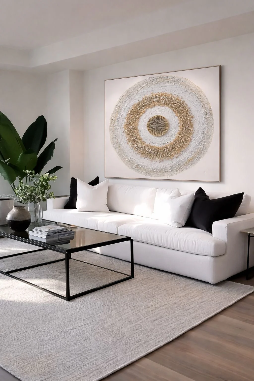 Contemporary Abstract Layered Wall Art – Warm Neutrals 92x122cm - Image 2