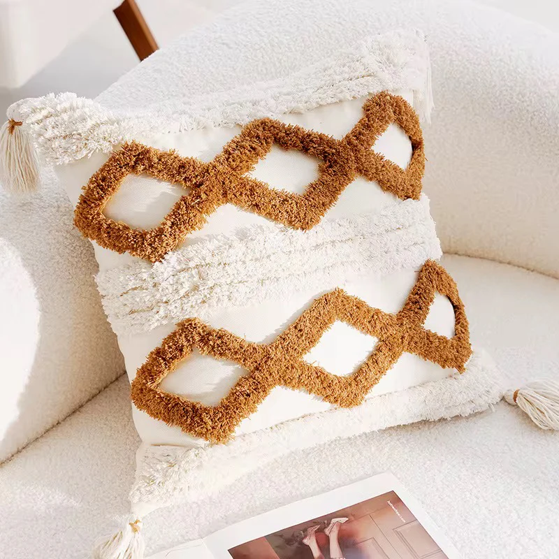 Woven Decorative Pillowcases 45x45cm | Cotton Cushion Covers for Sofa & Home Decor - Image 3