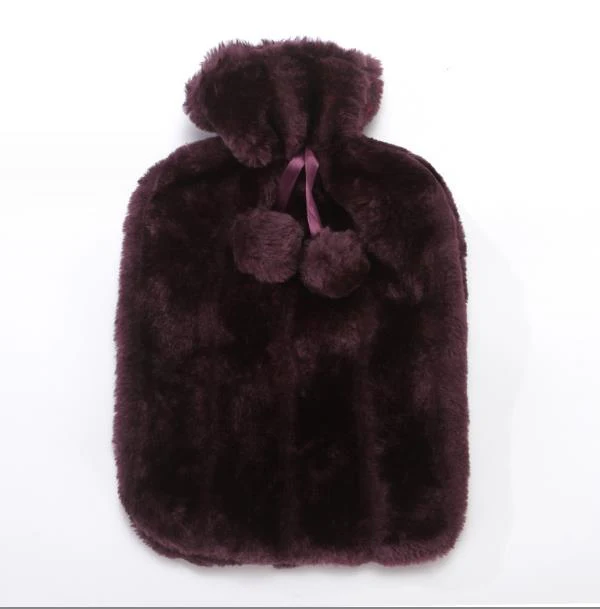 Cosy Faux Fur Pom Pom Hot Water Bottle - 2 Litre - Image 5