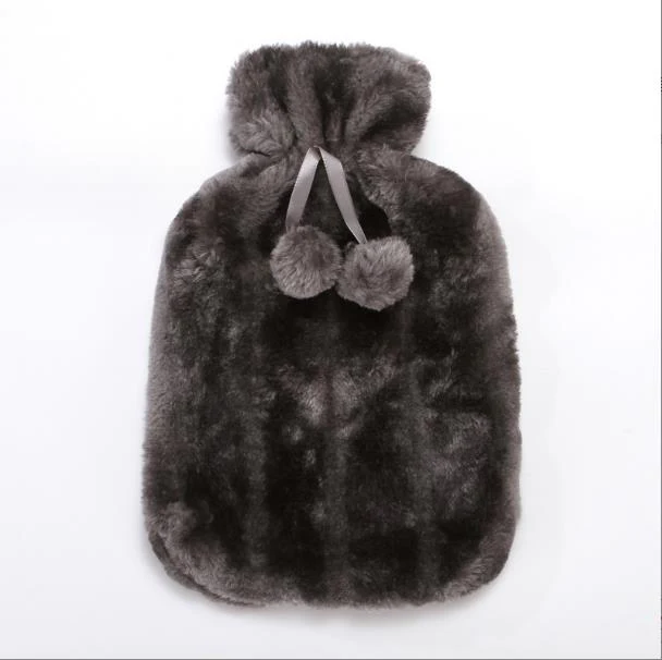 Cosy Faux Fur Pom Pom Hot Water Bottle - 2 Litre - Image 6