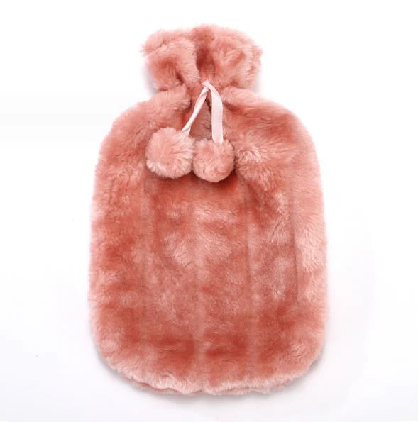 Cosy Faux Fur Pom Pom Hot Water Bottle - 2 Litre - Image 7