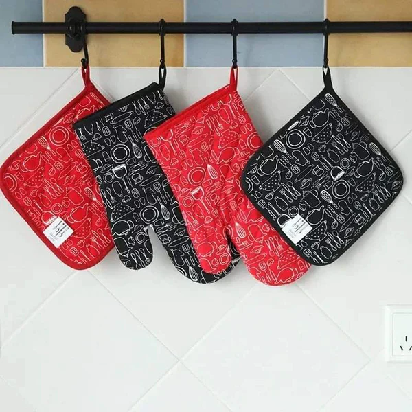 Cotton Oven Mitten and Pot Holder - Image 2