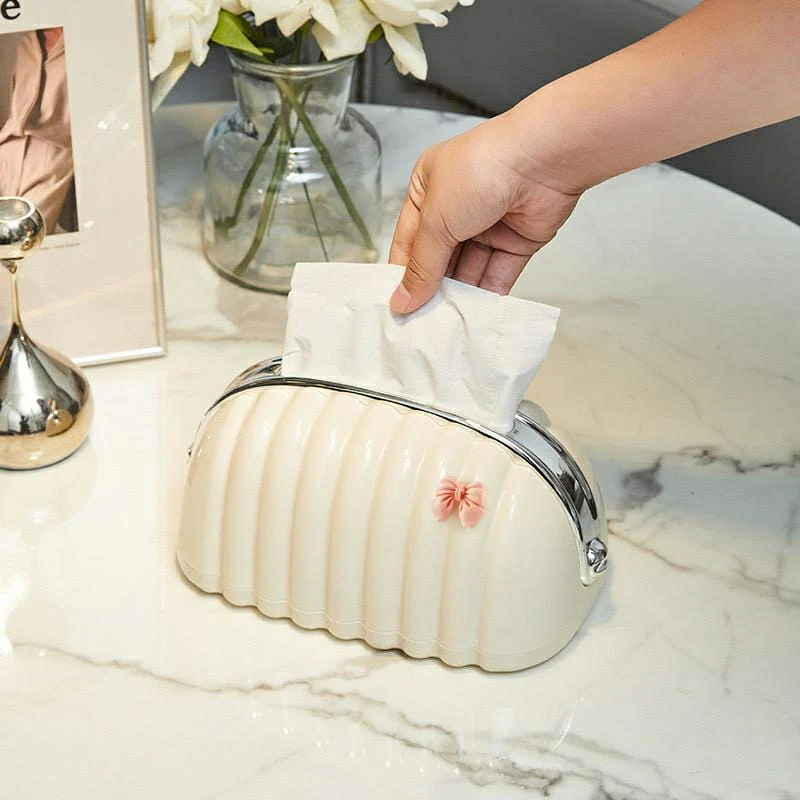 Creamy-White Shell Shaped Tissue Box Cover - Image 2