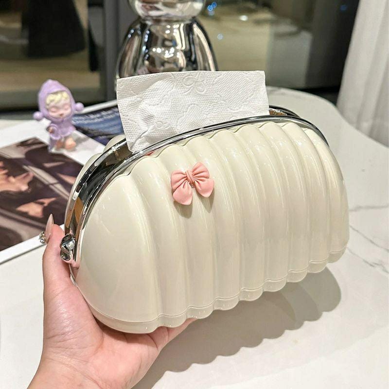 Creamy-White Shell Shaped Tissue Box Cover - Image 3