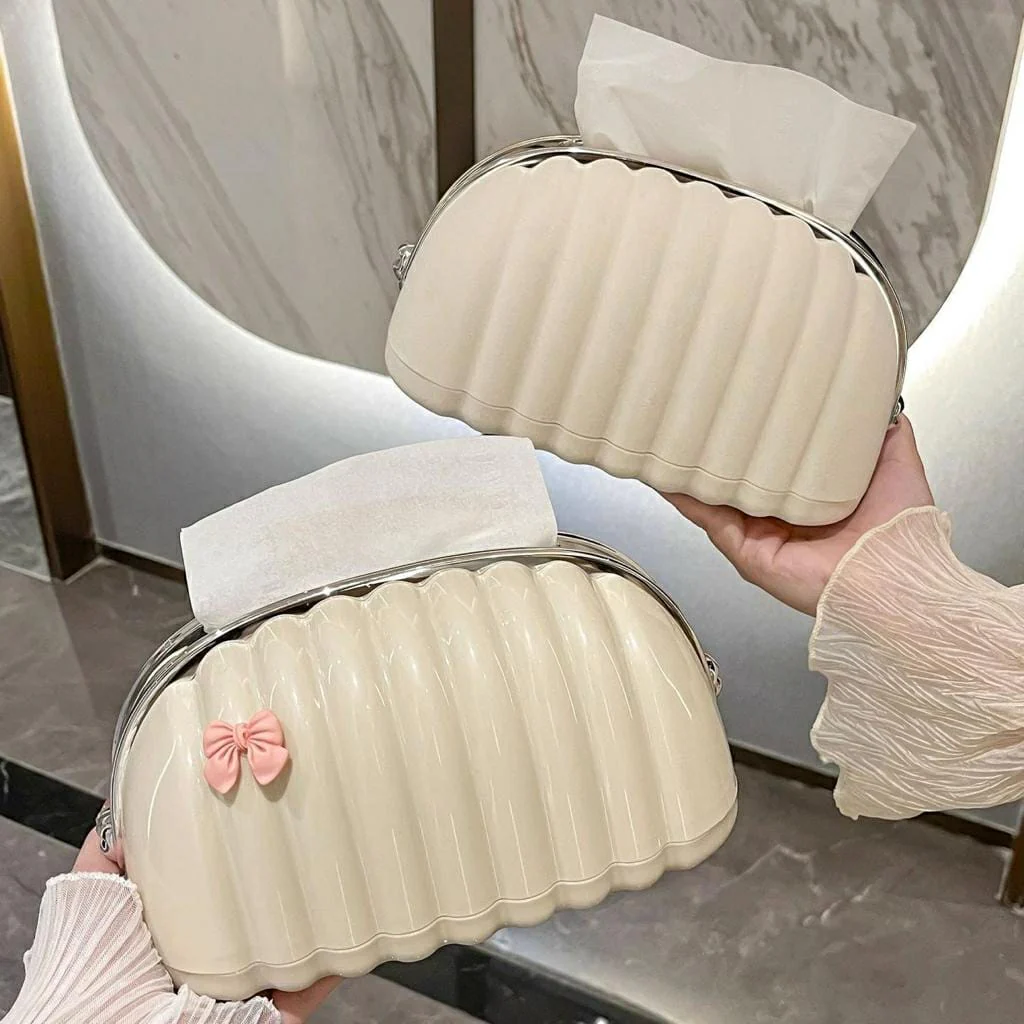 Creamy-White Shell Shaped Tissue Box Cover - Image 5