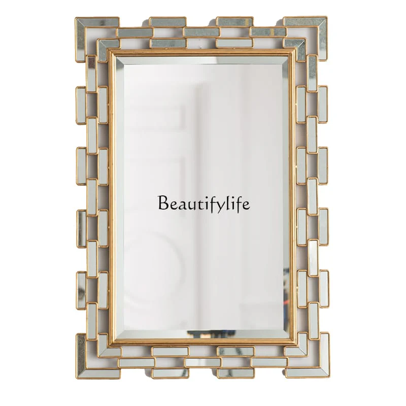 Creative Decorative Wall Mirror – Gold (74x57cm) - Image 4