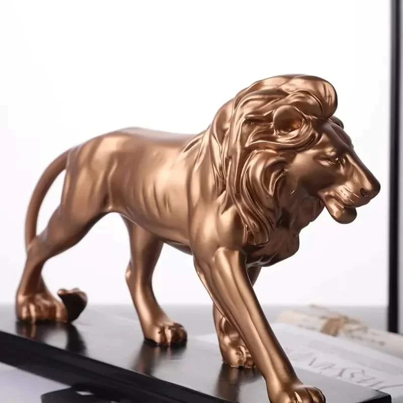 Creative Resin Golden Male lion Decor - Image 2