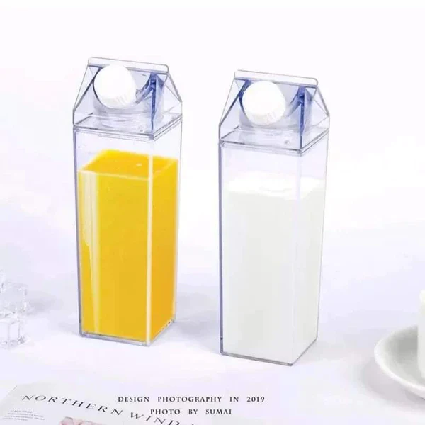 750ml Creative Transparent Milk & Water Bottle – Clear Reusable Fridge Drink Bottle - Image 10