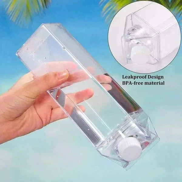 750ml Creative Transparent Milk & Water Bottle – Clear Reusable Fridge Drink Bottle - Image 6