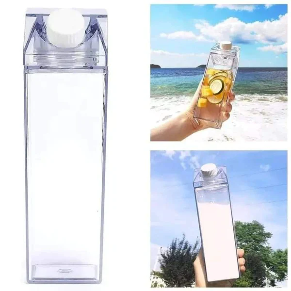 750ml Creative Transparent Milk & Water Bottle – Clear Reusable Fridge Drink Bottle - Image 7
