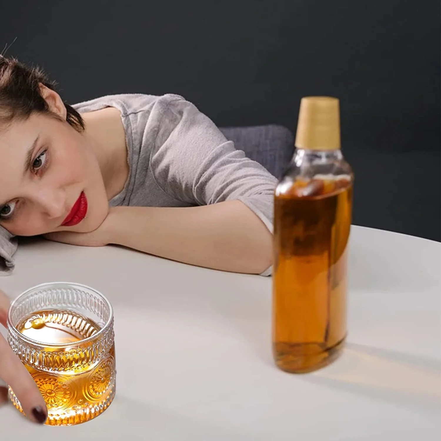 Crystal Dancing Revoving Whiskey Glasses 6pcs- 310 ml Bar Glass for Drinking Bourbon, Whisky, Scotch, Cocktails, Cognac- Old Fashioned Cocktail Tumblers - Image 3
