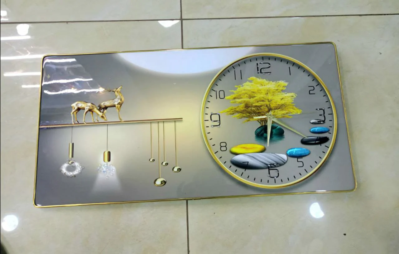 Crystal porcelain decorative painting with clock - Image 2