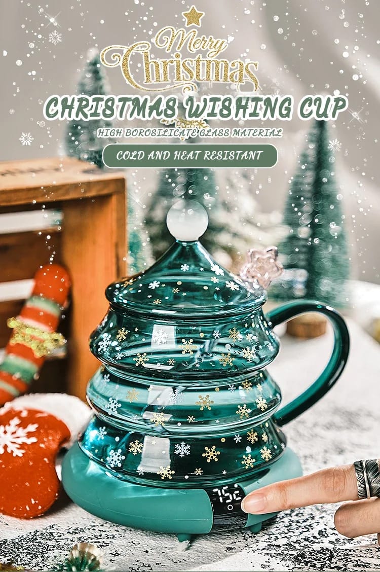 Cute Borosilicate Glass Christmas Tree Shaped Cup set + Gift Box - Image 4