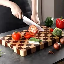 Cutting Boards Wooden Checked Chopping Board Kitchen Small Wood Bread Vegetable Meat - Image 3